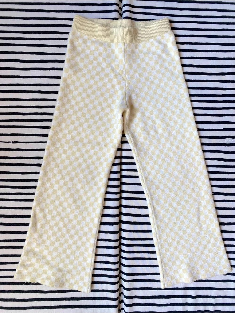 Rylee + Cru girls 6-7yr  Butter Yellow checkerboard set